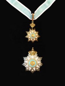 Distinction: The Order of our Lady of the Conception of Vila Vicosa, Portugal Rank: Knight Commander with star Date: 28.02.2007 awarded by H.R.H. Dom Duarte Pio